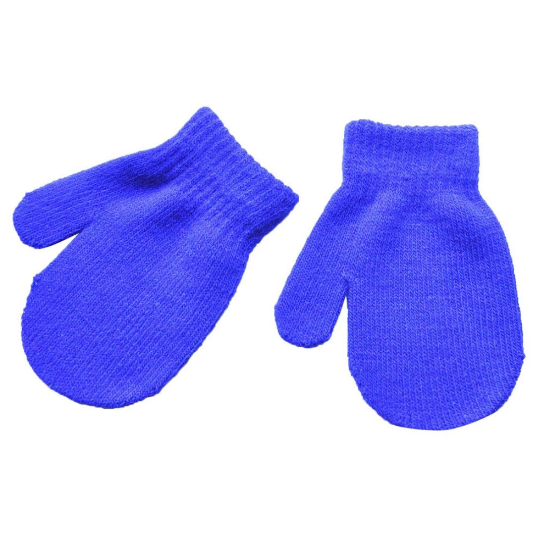 Kleinkind Baby Jungen Mädchen Warme Feste Strick Handschuhe freundlicher Junge Mädchen Winter lässig Handschuhe Baby Spielen Schnee Handschuhe Für 1-4Jahre Baby