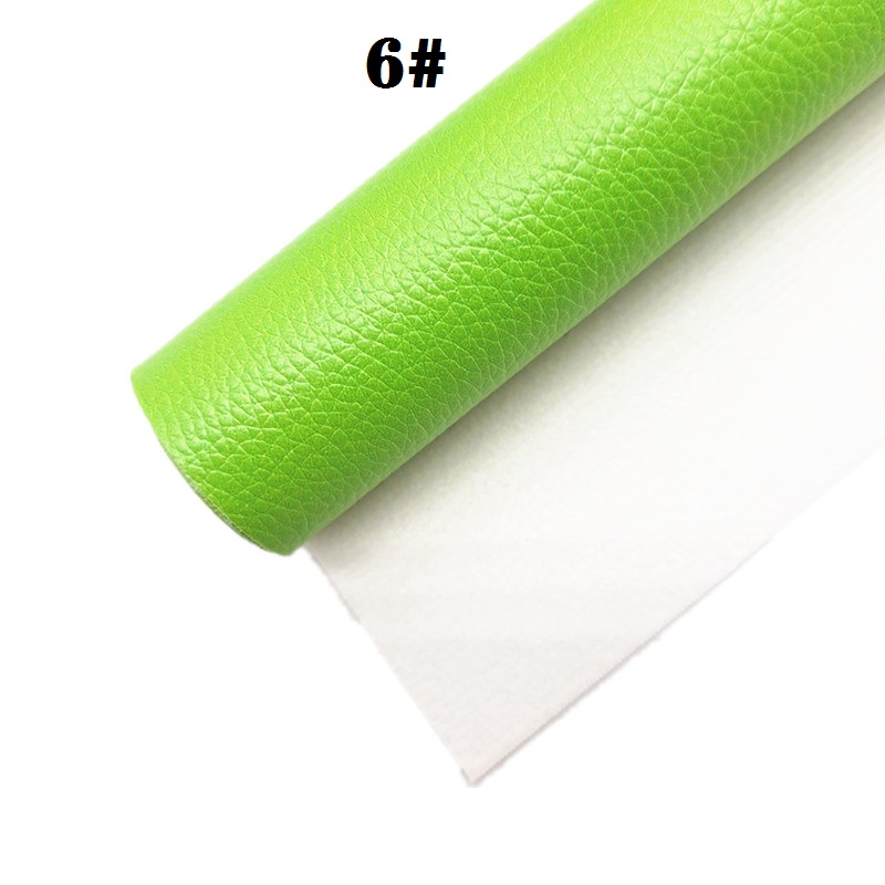 Neon Colors Litchi Textured Solid Synthetic Faux Leather Vinly Fabric Sheets with Felt Backing DIY Bows 21X29CM R416A: 6-30X134CM
