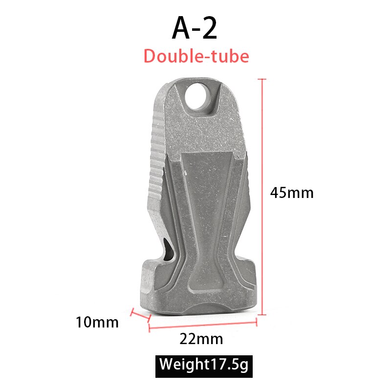 Supervivencia silbato de aleación de titanio silbato rescate de emergencia al aire libre Silbatos de supervivencia árbitro de salvavidas fuerte doble tubos: A-2