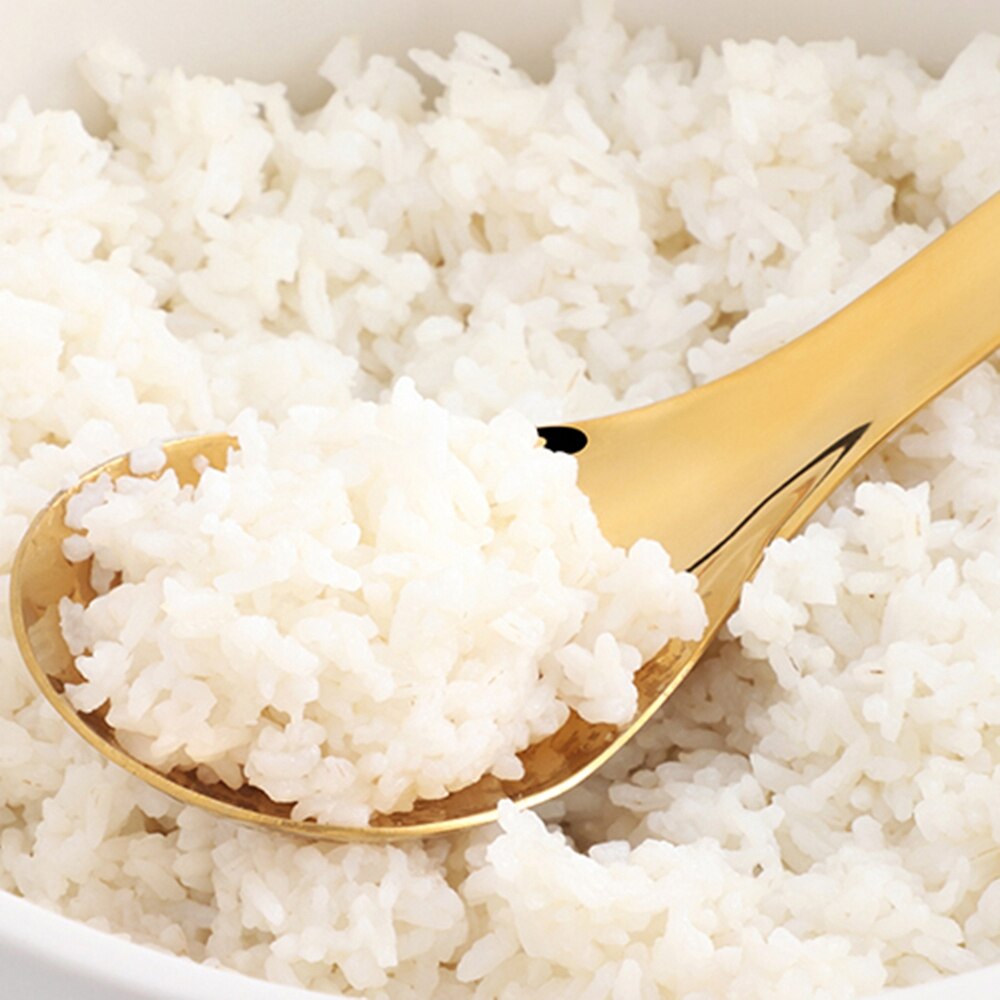 Cucharón grande de acero inoxidable 304, cuchara para servir arroz, mesa de cocina dorada, utensilio de cocina
