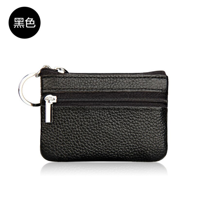 ¡Novedad de ! Monedero pequeño de monedero de cuero de PU con cremallera para mujer, funda monedero, soporte de bolsillo Mini: Black