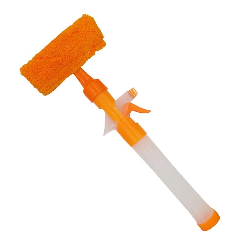Long Hand Cleaner Brush Window Glass Cleaning Scrubber For Washing Windows Plastic Spray Water Household Multifunctional: Orange