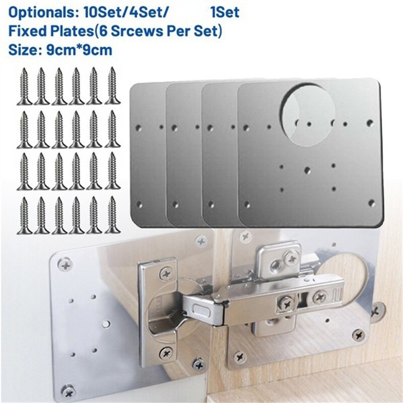 Scharnier Reparatie Plaat Voor Kast Scharnieren Meubels Lade Venster Roestvrij Stalen Plaat Reparatie Accessoire Meubelbeslag