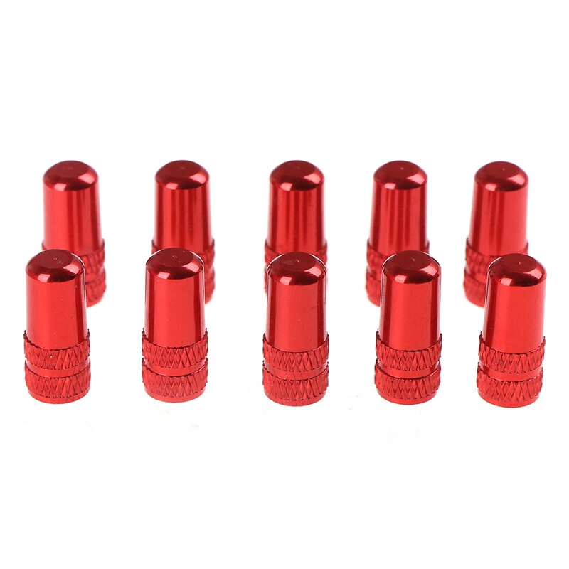 10Pcs Fiets Ventieldopje Fiets Velg Tyre Stem Air Ventieldopjes Dust Covers: Rood