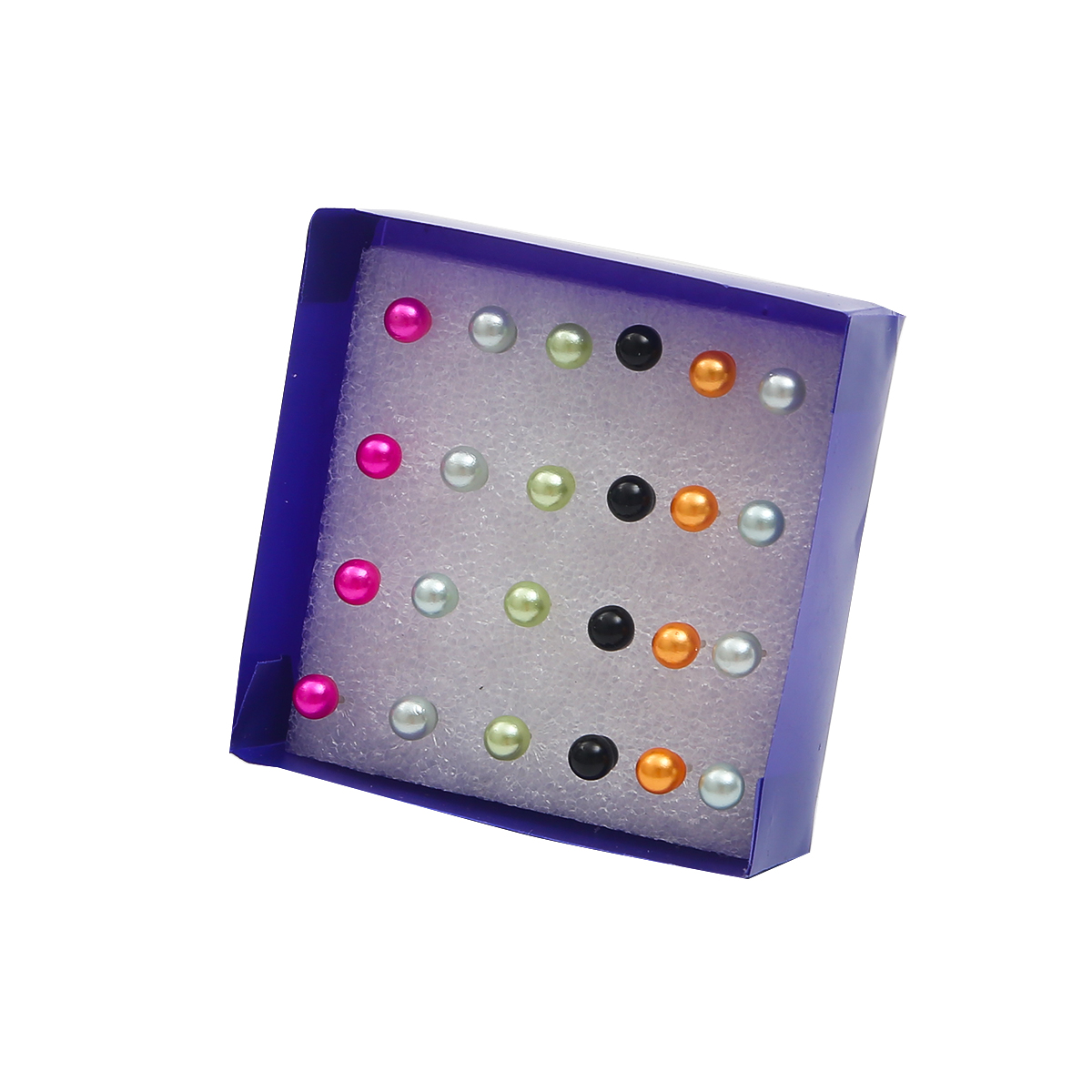 Juego de pendientes pequeños de perlas de cristal para mujer, aretes de diamantes de imitación, accesorios de joyería, bola, 2,5-6mm, 12 pares, 20 pares: Rodio plateado