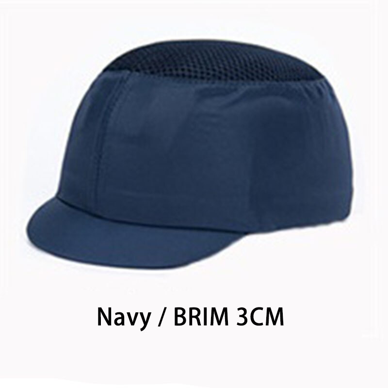 Deltaplus bump cap letvægts baseball hjelm sommer arbejdskraft beskyttelse beskyttende sikkerheds hat åndbar anti-kollision cap: Marineblå 3cm rande