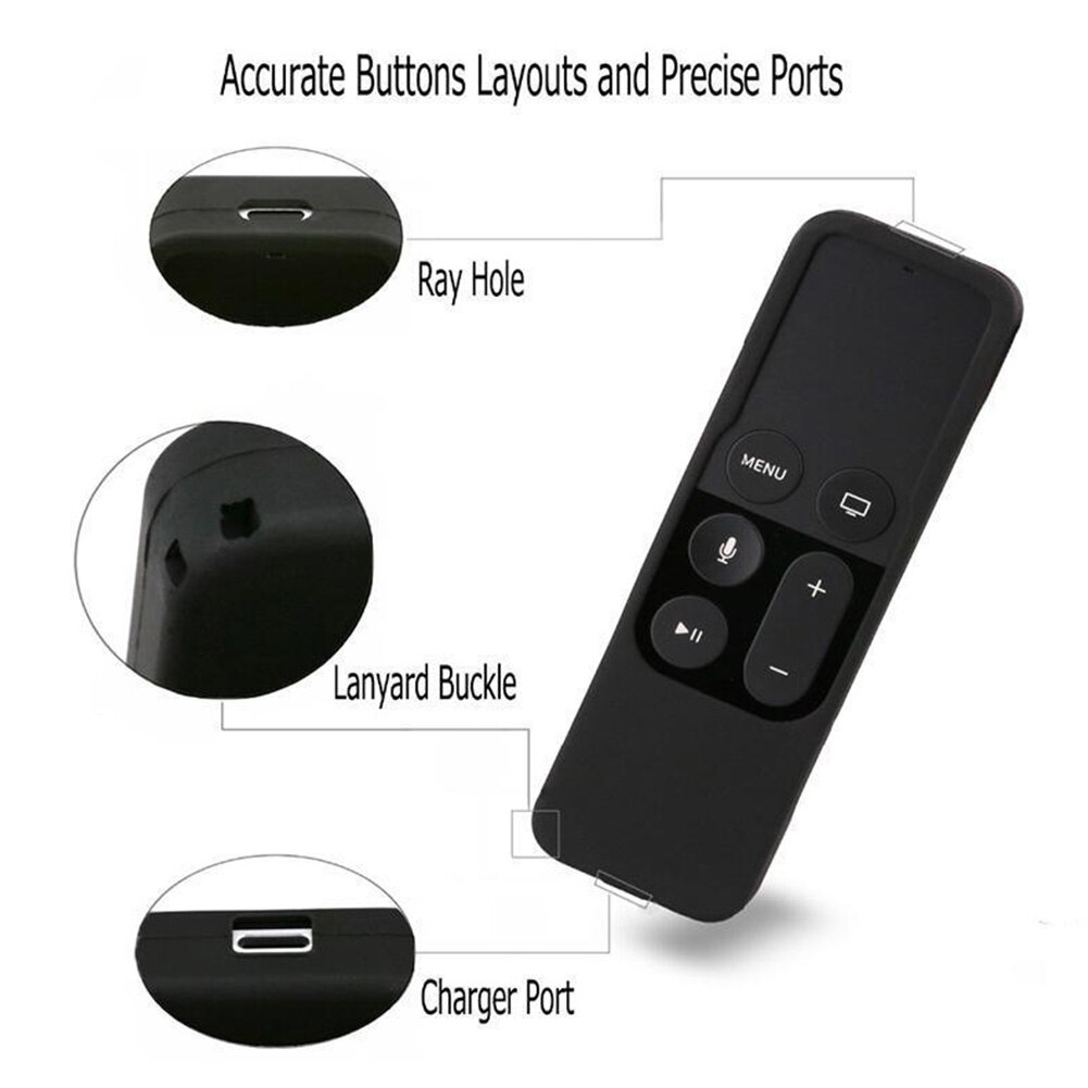 Protective Case For Apple TV Remote Control Colorful Silicone Waterproof Dust Remote Control Cover Skin