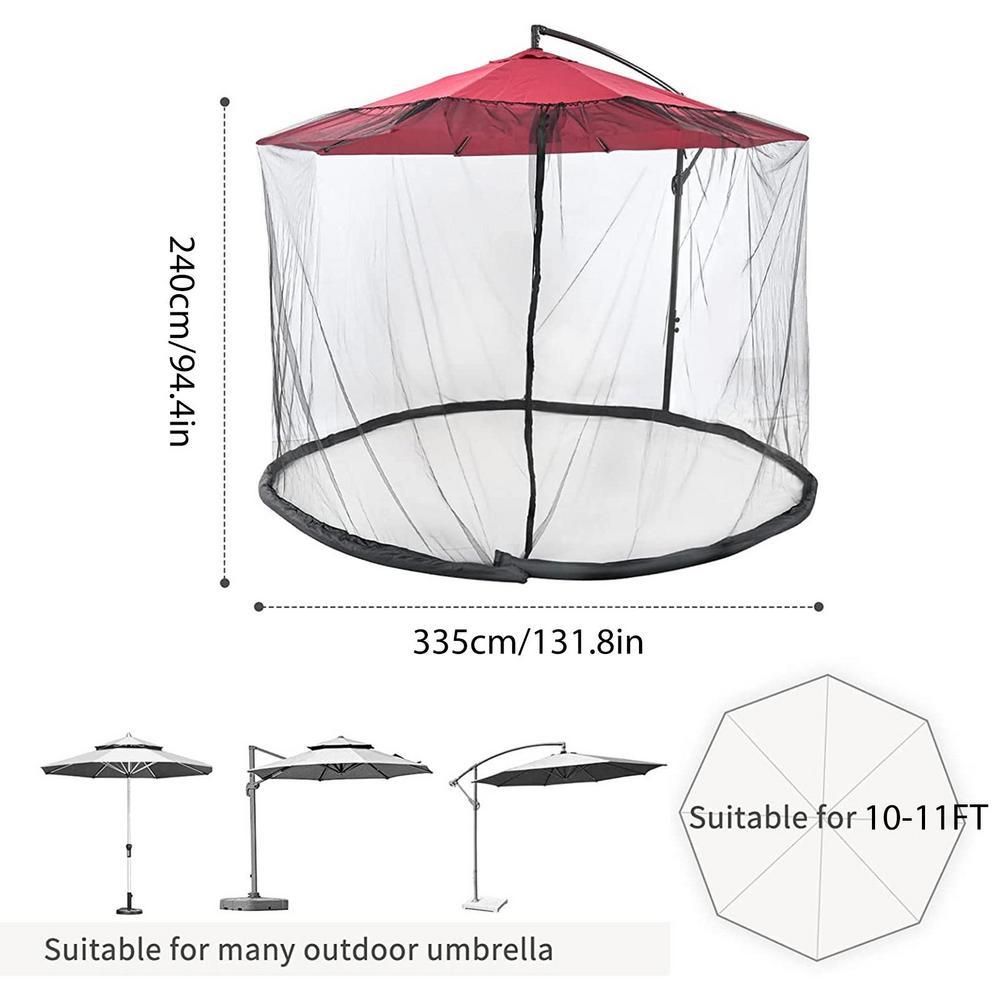 Paraplu Klamboe Voor Buiten Tuin Patio Parasols Luifel Tent Klamboe Verstelbaar Touw Polyester Zonnescherm Net: GRIJS