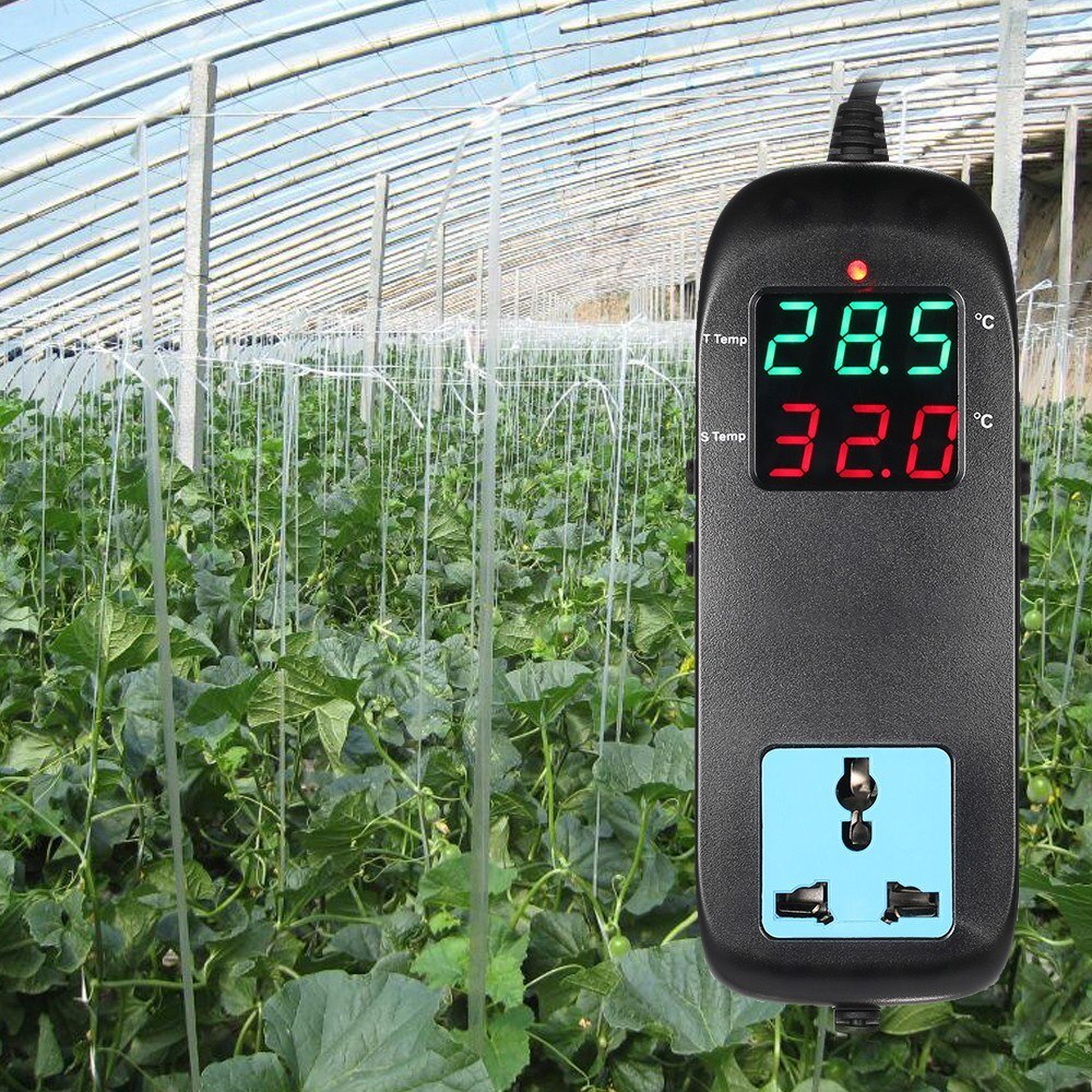 Electronic Thermostat LED Digital Display Breeding Temperature Controller Thermocouple Thermostat with Socket AC 90V～250V