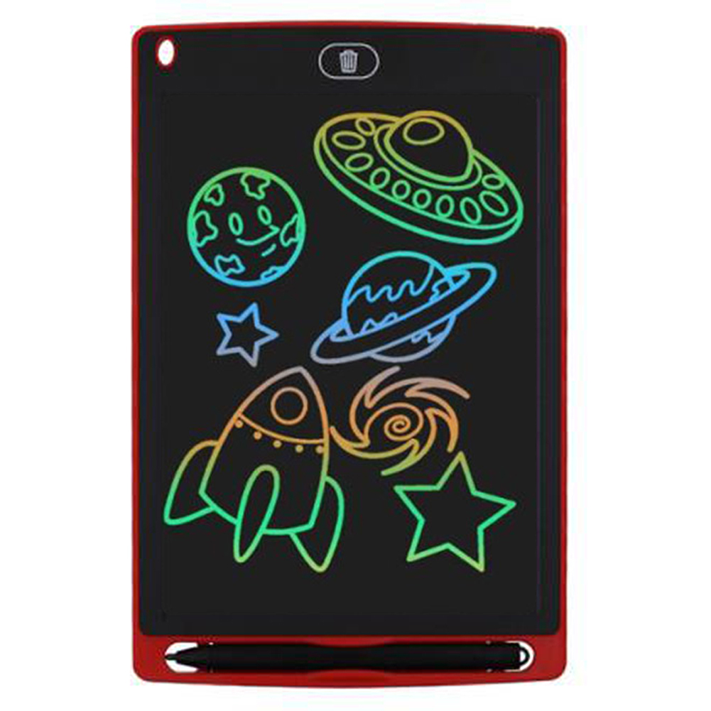8.5inch LCD Display Writing Tablet Electronic Doodle Board Digital Colorful Handwriting Pad Drawing Doodle Graphics Kids: Red Multicolor