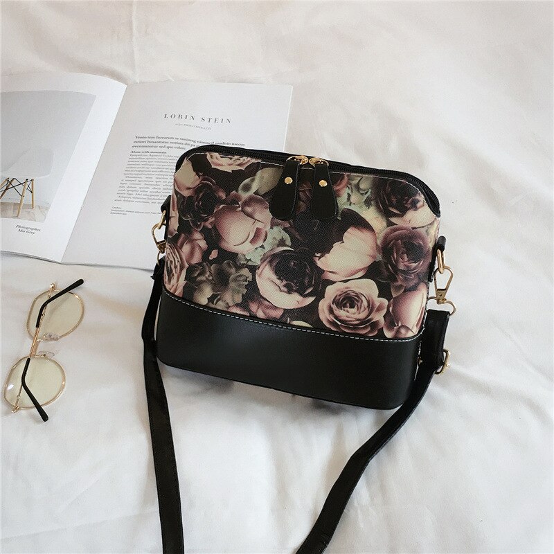 Luxe Handtassen Vrouwen Tassen Lederen Messenger Schoudertas Crossbody Tassen Voor Vrouwen Tas Met Vlinder Dragonfly Bloemen: RoseFlower