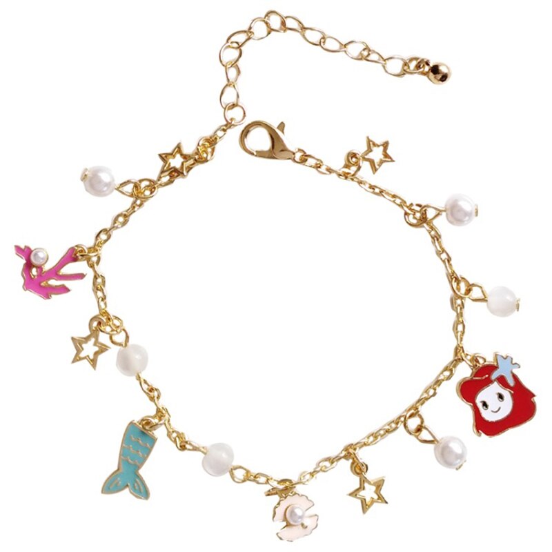 Vrouwen Cartoon Schattige Prinses Hanger Armbanden Handgemaakte Bangle Charm Jewelry