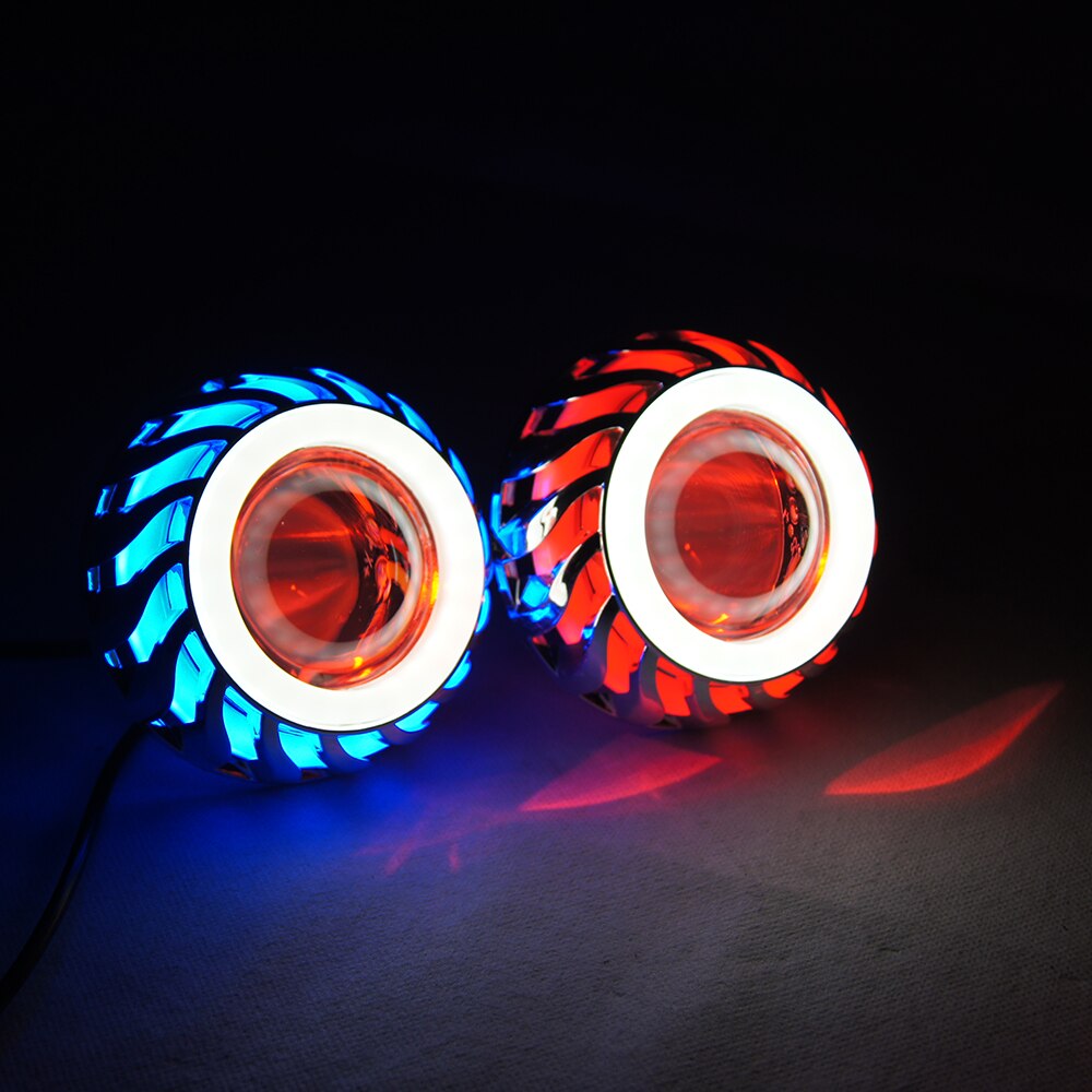 Bil motorcykel motorcykel huvud 30w led angel eyes strålkastarlins helljus/halvljus miniprojektor demon eyes drl lampa eftermontering