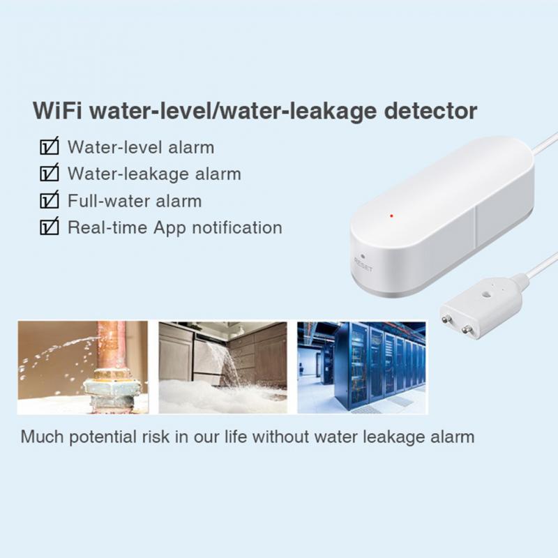 Tuya Wireless WiFi Intelligent Water Leakage Alarm Sensor Overflow Water Detector Home Automation Work With Alexa Google Home