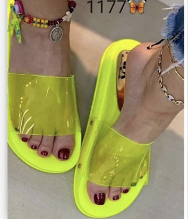 Pantoffels dames zomer slippers neon pvc strand slippers casual schoenen dames platform slippers voor dames 42 maten