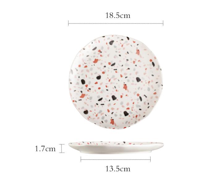 Ceramic Tableware European Dishes Set Home Kitchen Tableware Saucer Plate Dinner Plate Rice Bowl: 18.5cm