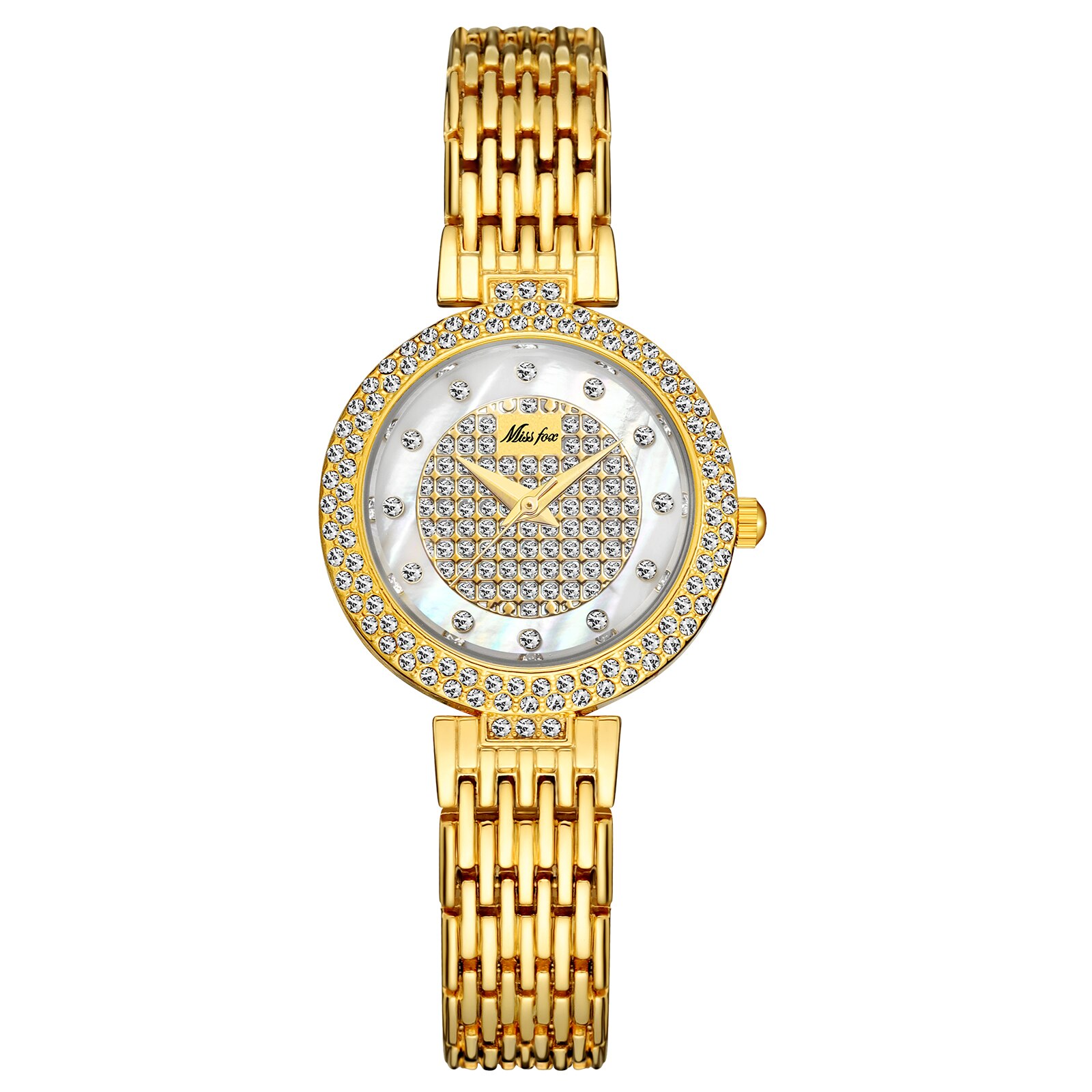Missfox horloge dames bekende merken luxe zilveren dameshorloge armband waterdicht feesttopje voor dames: 2703- gram
