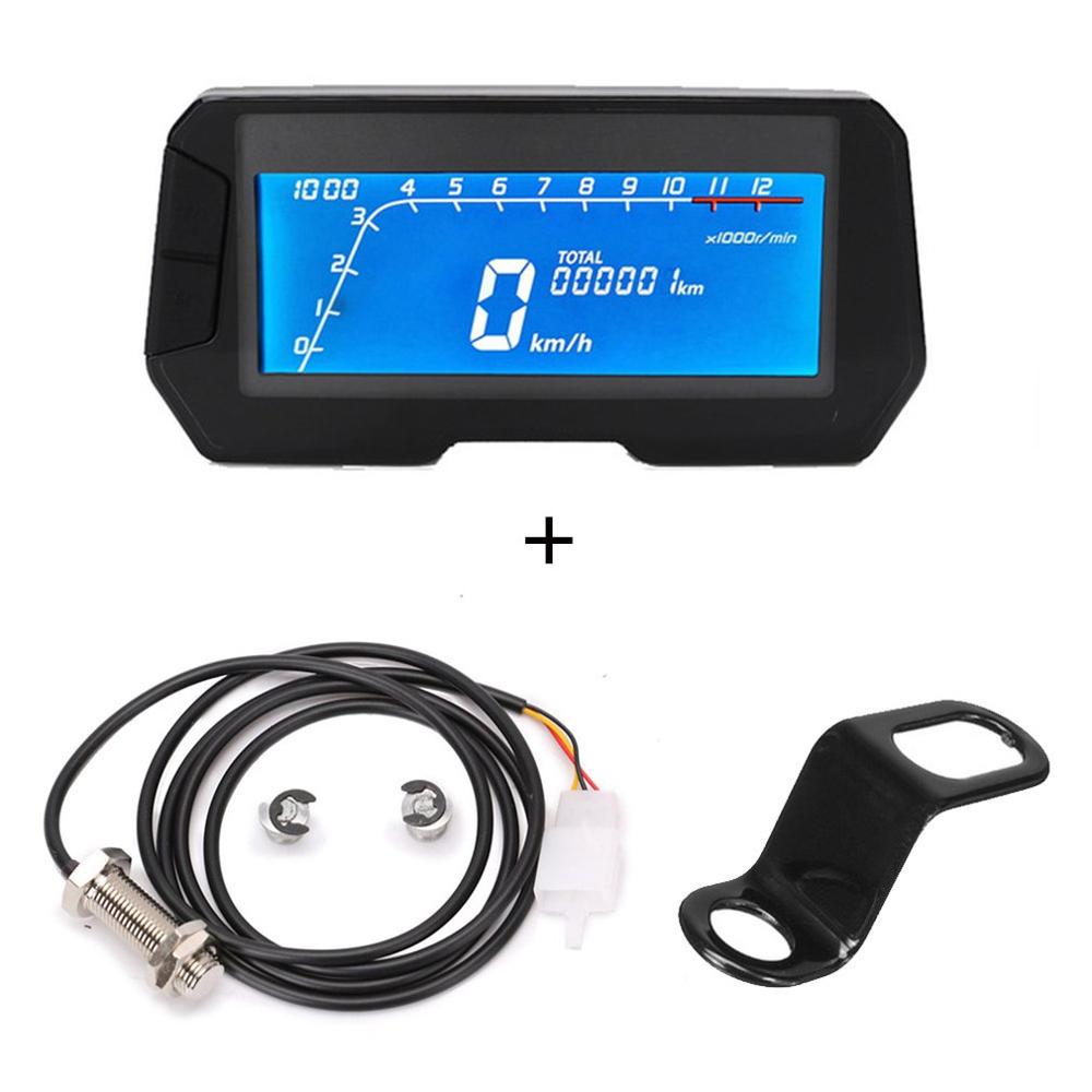 12000RPM 6 Gear Universal Motorcycle LCD Digital Speedometer Odometer Backlight Motorcycle Odometer for 1,2,4 Cylinders Meter