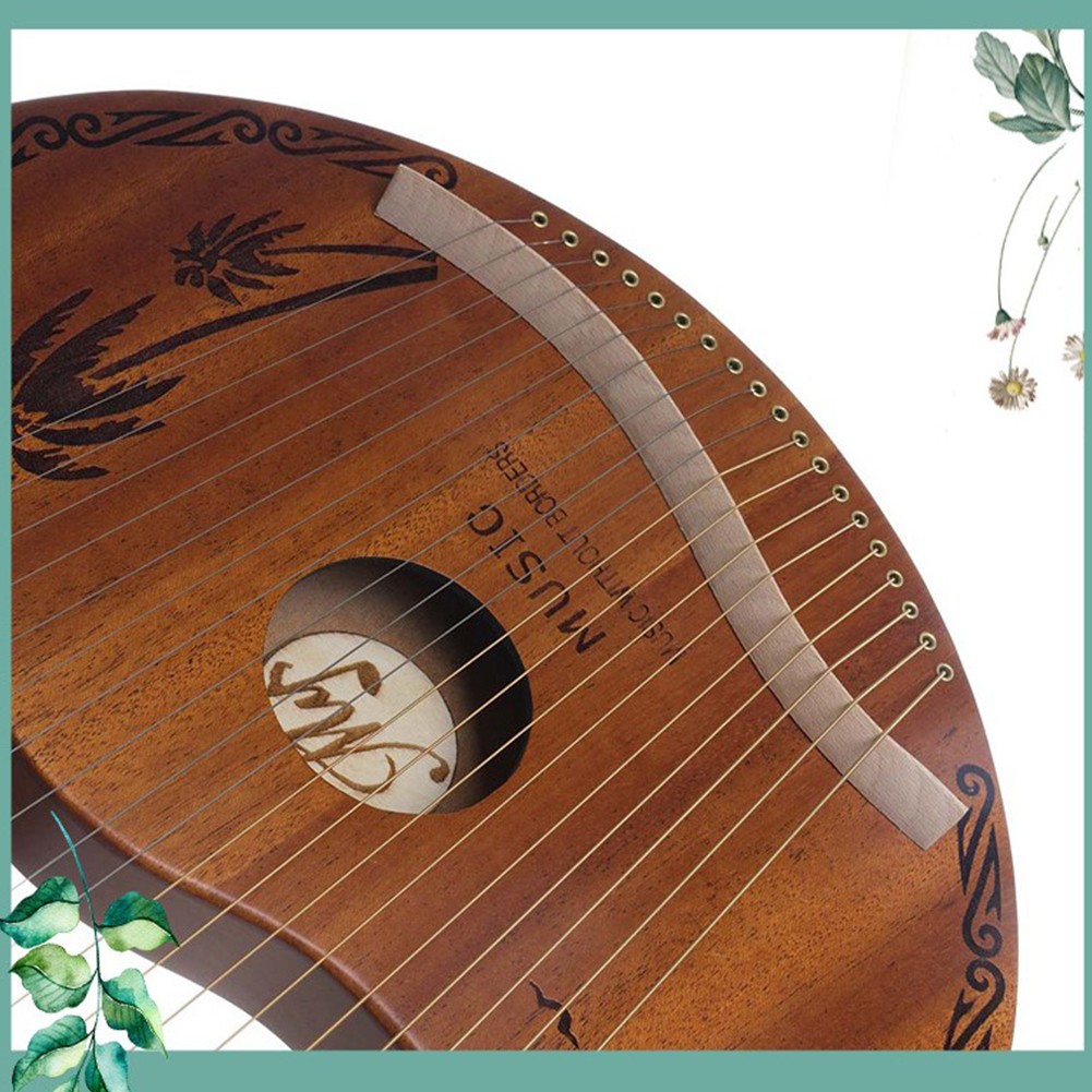 19 Snaren Lier Harp Houten Mahonie Muziek Instrument Met Stemsleutel Piano Harp Metalen Snaren Massief Houten Body