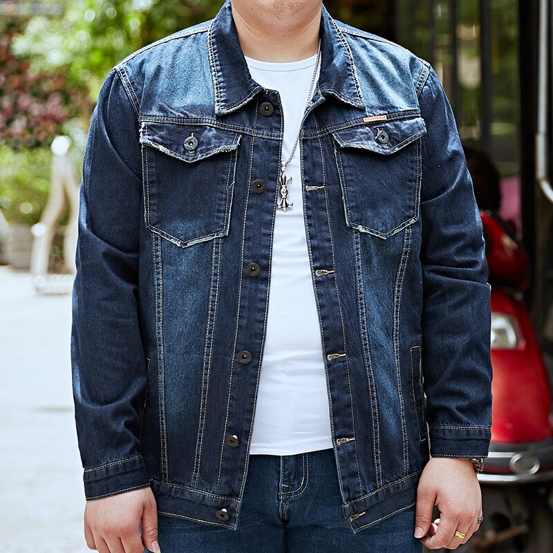 6XL 7XL 8XL Me Slim Denim Jackets Hip Hop Streetwear Solid Male Cotton Motorcycle Jeans Jacket coats Plus Size