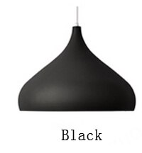 Moderne Kleurrijke Aluminium Hanglampen Industriële Opknoping Verlichting Bar Loft Hanglamp Eetkamer Diy Lamp Shades E27: Black