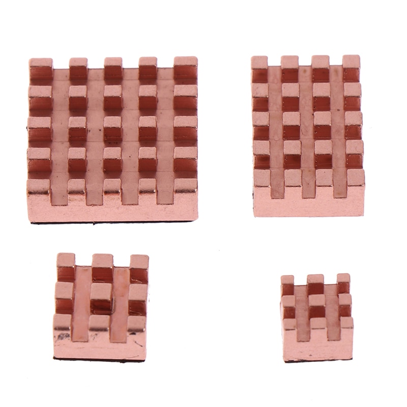 4pcs/set Metal Copper Heatsink Passive Cooling Pad Radiator for Raspberry Pi 4B