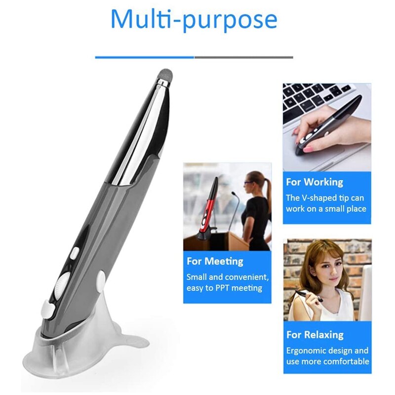 -Wireless Pen Mouse Digital Optical Pen Mouse 2.4G Touch-Pen Mouse 1600DPI with Stylus Handwriting Ergonomic Mice for PC