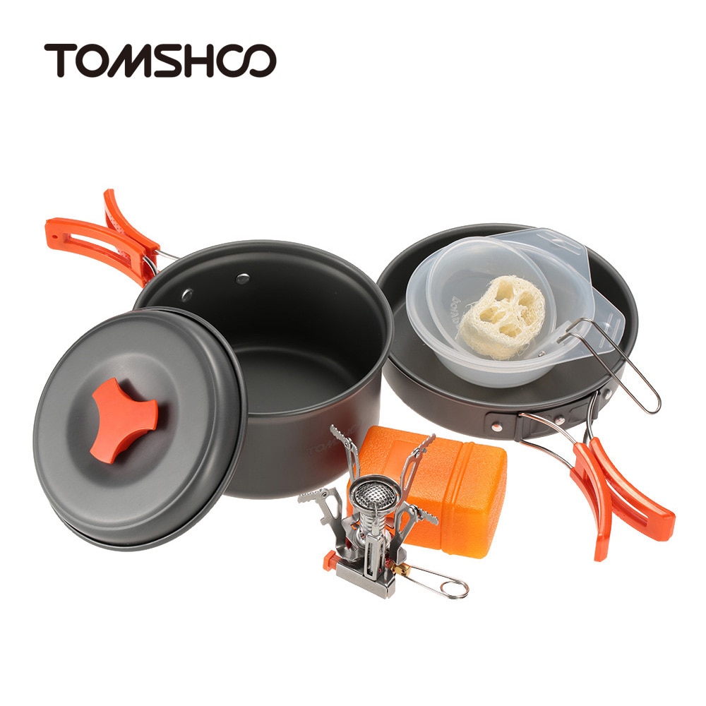 Tomshoo Picknick Pot Fornuis Outdoor Kookgerei Brander Camping Wandelen Mini Gasfornuis Pot Backpacken Koken Camping Kachel Fornuis