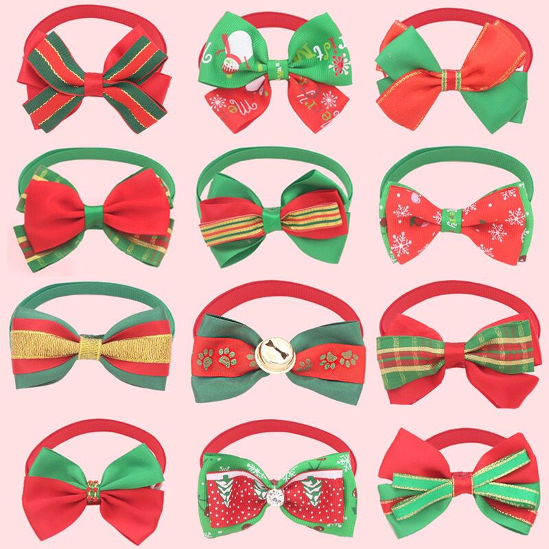 Accesorios de Navidad para mascotas corbata de perro y gato suministros para mascotas cachorros de peluche gatos miniatura accesorios para mascotas collar