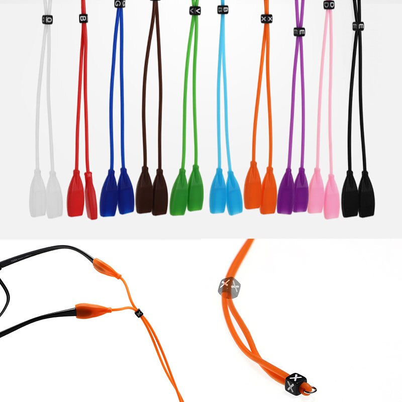 Correas elásticas de lentes de silicona antideslizantes para gafas deportivas cuerdas de cuerda con ganchos para los oídos gafas de sol soporte de cordón de banda de cadena