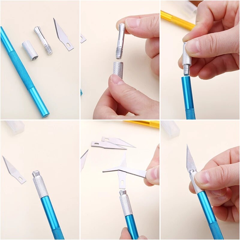 Carving Knife Set Carving Knife Tools Paper Cut Model Cutter Engraving Cutter With Knife Blades Cut Handicraft
