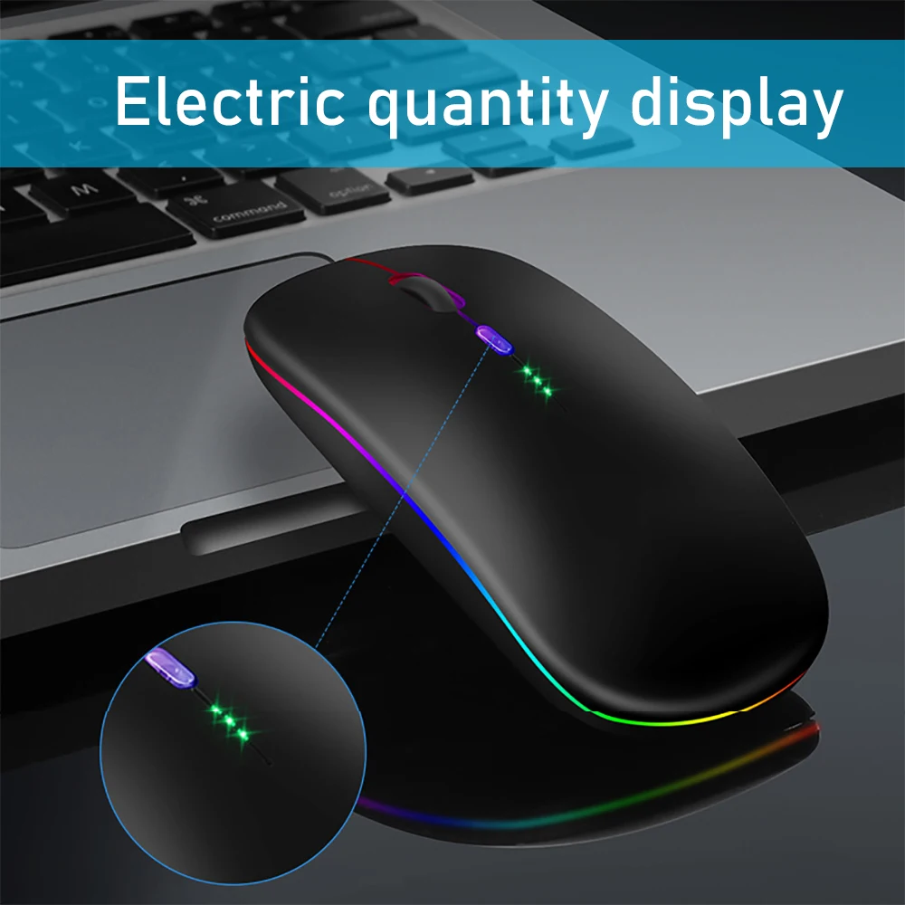 Bluetooth 5.1 Maus RGB 2,4G Drahtlose Maus Wiederaufladbare Maus Stille Maus USB Gaming Maus Mäuse 1600DPI für PC Laptop Tablet