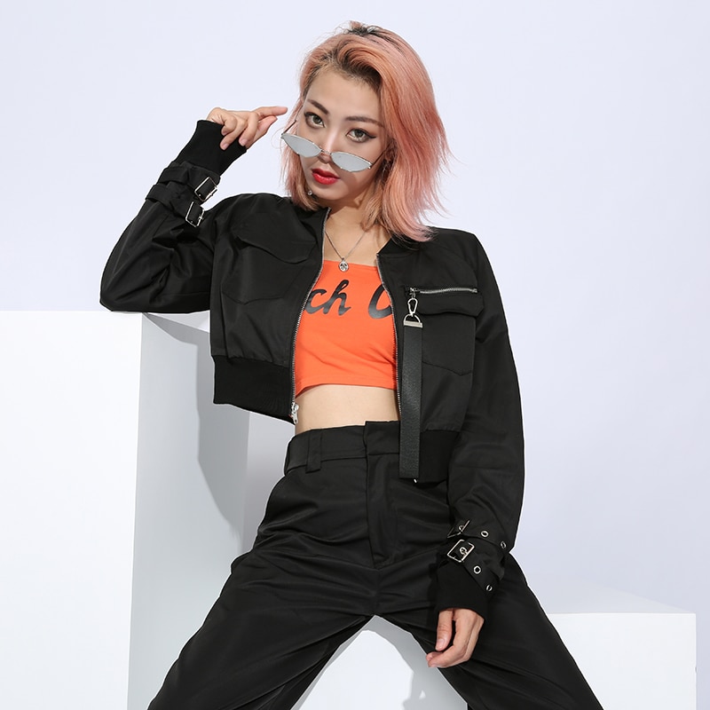 HEYounGIRL Streetwear Schwarz Bomber Jacke Harajuku Crop Mäntel und Jacken Frauen Herbst Punk Kühle Weibliche Jacke Koreanische Stil