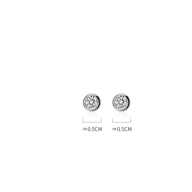 La Monada Round Circle Korean Minimalist Women Earrings Silver 925 Stud Fine In Jewelry Silver 925 Stud Earrings For Women Bead: 5mm