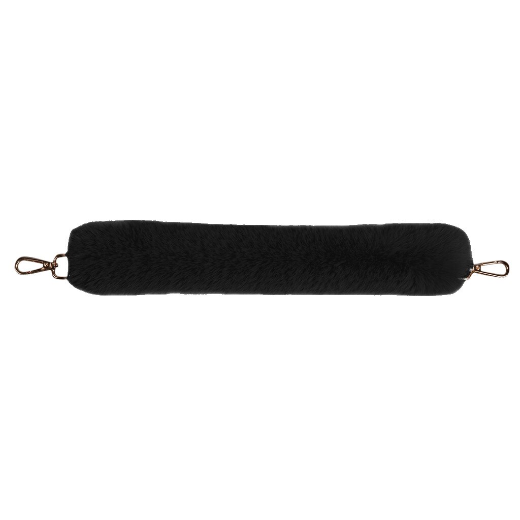 Vervanging Vrouwen Pluche Tas Riem Schouder Handtas Riem Riem Faux Fur Tas Riemen Accessoires Handtas Pluche Decoratieve Ketting: Black