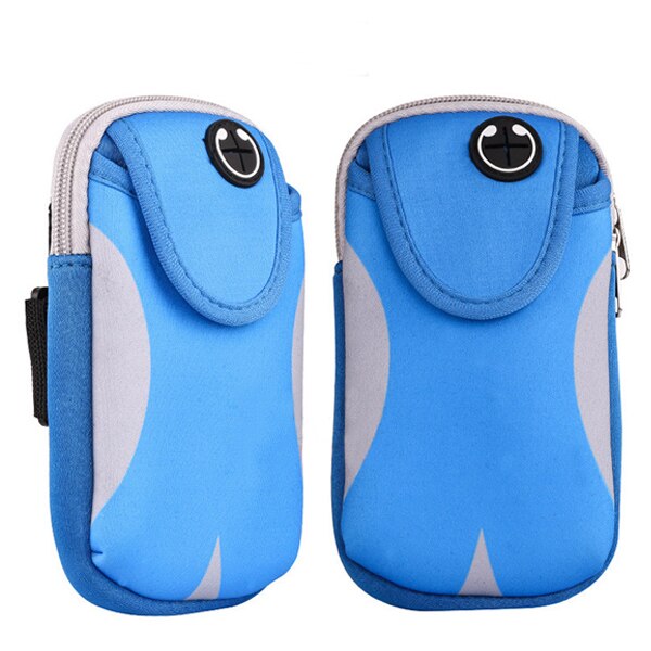 Sport Armband Phone Bag Cover Hardlopen Gym Arm Band Case Op De Voor Huawei Iphone 7 8 Plus X Xs samsung Waterdichte Sporttas: Blue