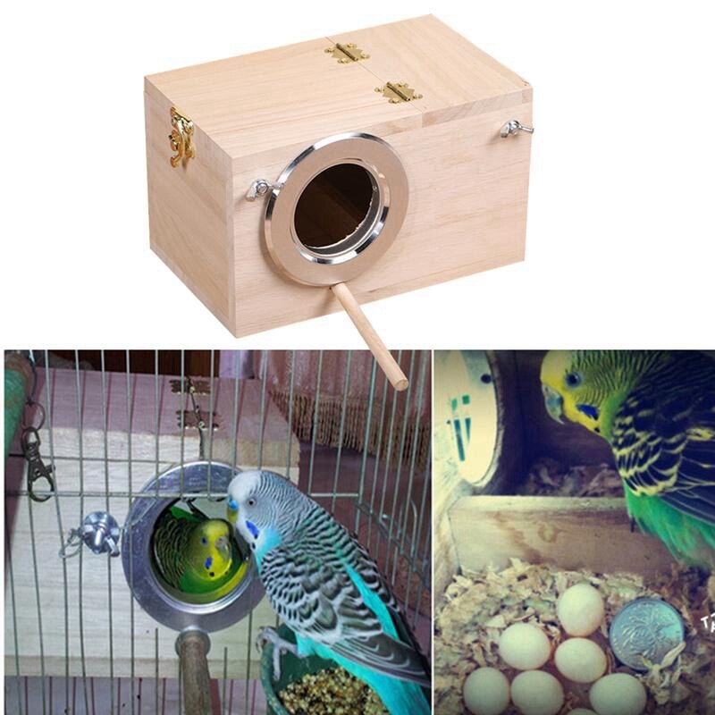 Soporte de madera para pájaros, organizador de anidación de aves, ventana de visión clara, casa de aves