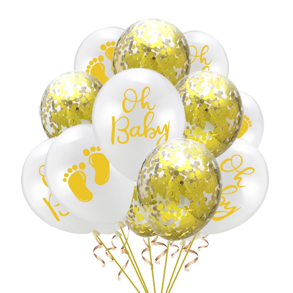 10 stuks/pak 12 '' babyshower ideeën babyshower decoraties confetti ballon decoratie goud 'oh baby: 1