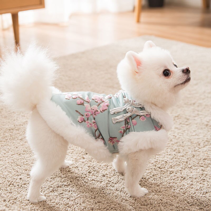 Chinese Jaar Hond Kleding Huisdier Tang Pak Cheongsam Winter Hond Kleding Jas Outfit Kat Kleding Chihuahua Yorkshire Pet Apparel