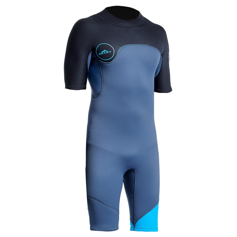 2mm- teiliger shorty-neoprenanzug für herren, ganzkörper-tauchanzug mit kurzen ärmeln, neopren-rückenreißverschluss, einteiler zum schnorcheln, surfen und schwimmen