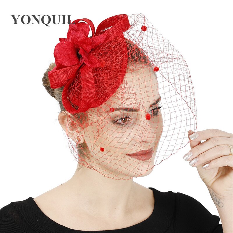 Charmant Bloem Bruid Bruiloft Hoed Fascinators Mesh Party Vrouwen Haar Accessoires Formele Jurk Gelegenheid Hoedenzaak Cap Hoofdband