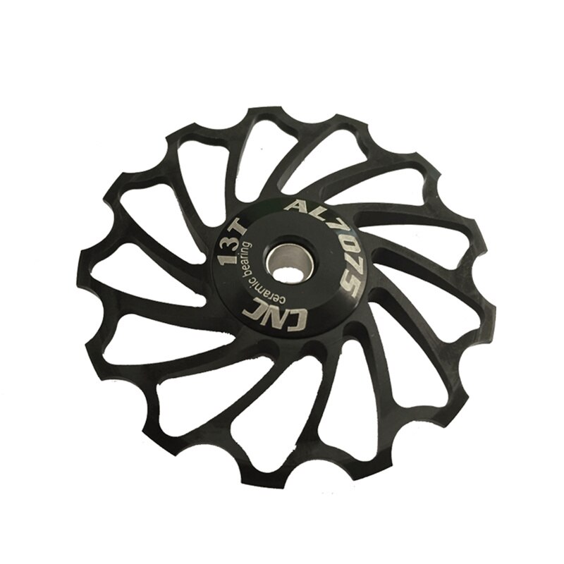 VXM MTB Road Bike Ceramic Pulley 7005 Aluminum Alloy Rear Derailleur 13T Guide Cycling Ceramics Bearing Jockey Wheel 1pcs: 13T Black