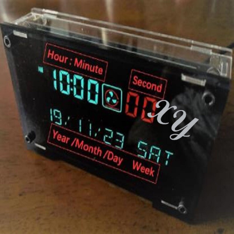 Glass Desktop VFD Clock VFD DIY Kit BoyFriend Digital LED Clock Home Clock Ambient Light VFD screen