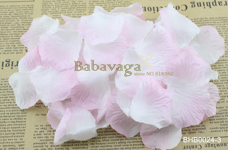 5x5 cm 40 Kleuren Zijde Rose Bloemblaadjes voor Bruiloft Tafel Confetti Decoraties: Cream Babypink