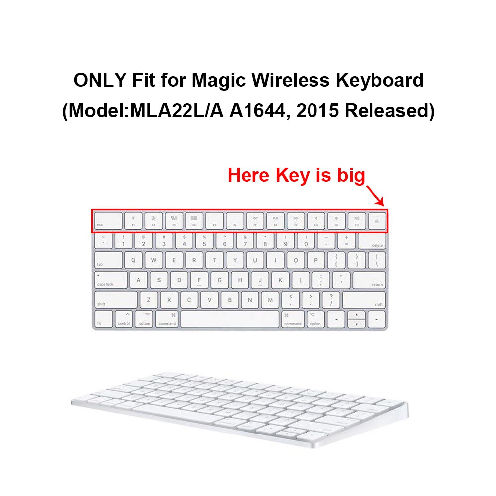 HRH Slim ESP hiszpańska klawiatura pokrywa silikonowa skórka do Apple Magic bezprzewodowa klawiatura Bluetooth MLA22LL/A (A1644,2015 wydany)