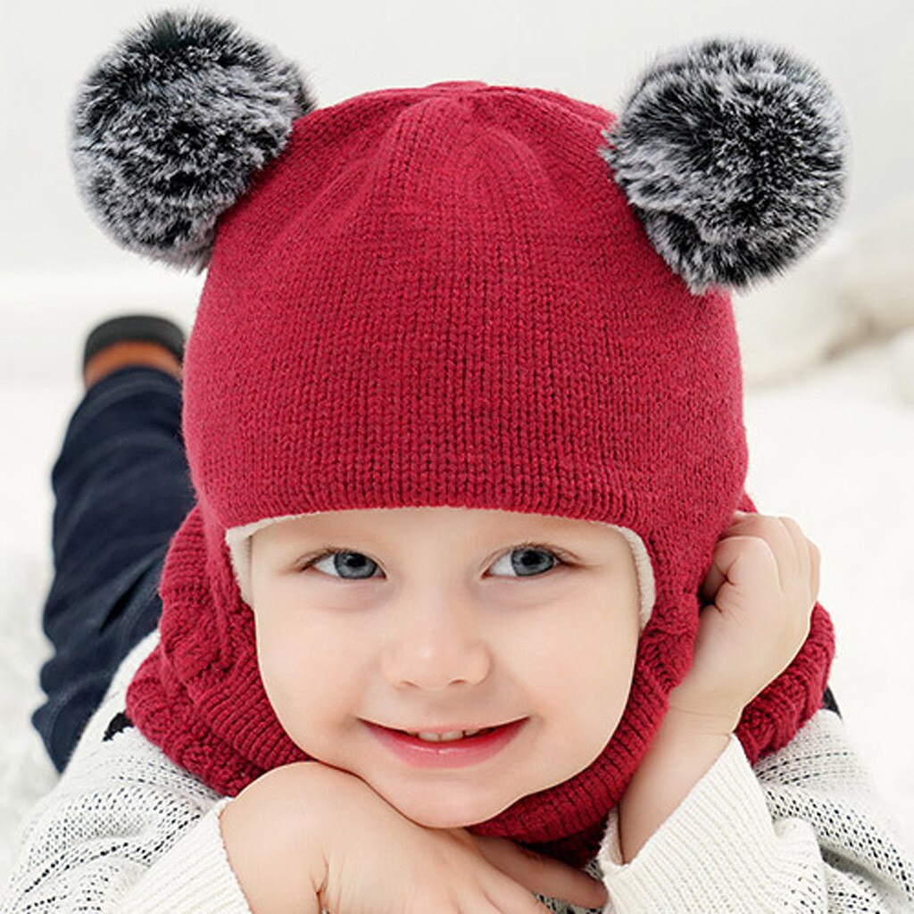 Gorros de invierno para niños y niñas, gorros cálidos, Set de bufandas, gorro para bebé, gorro infantil de punto, gorro bonito para niñas de 2 a 7 años, sombrero C800 #