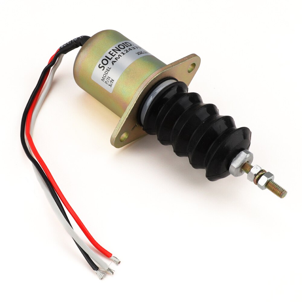 12V Steel Housing Diesel Engine Shut off Stop Solenoid Valve Replacement Kit AM124379 YC101656
