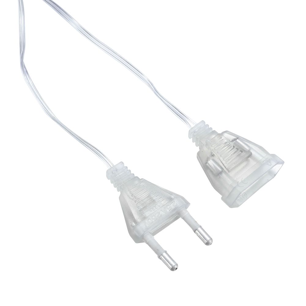 Rallonge électrique transparente ue, 220V, câble de commutation Standard ca pour guirlande lumineuse LED, décoration de lampe de noël