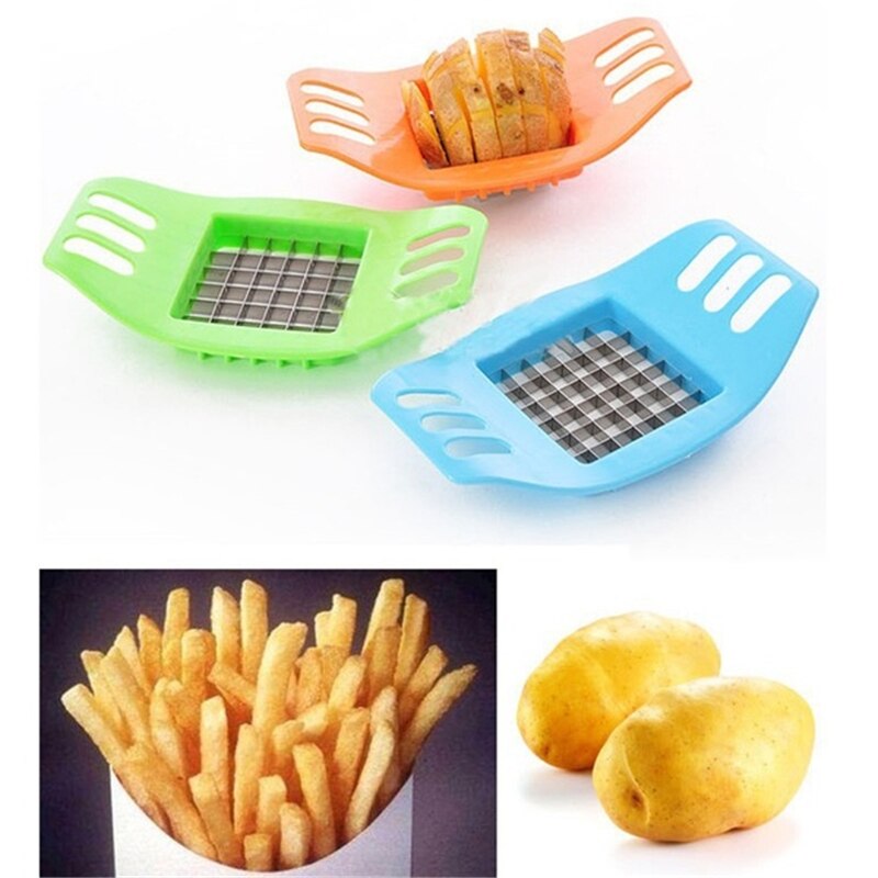 French Fry Potato Chip Cutter Stainless Steel Vegetable Fruit Chopper Chips Easy Cut Kitchen Tools Gadgets Accessories