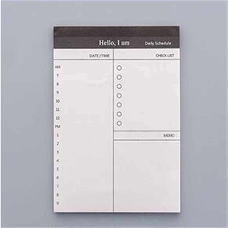 1pcs Simple business day plan books this note can be torn notepad office calendar book with a small memo 12.5*8.5cm: Daily Schedule